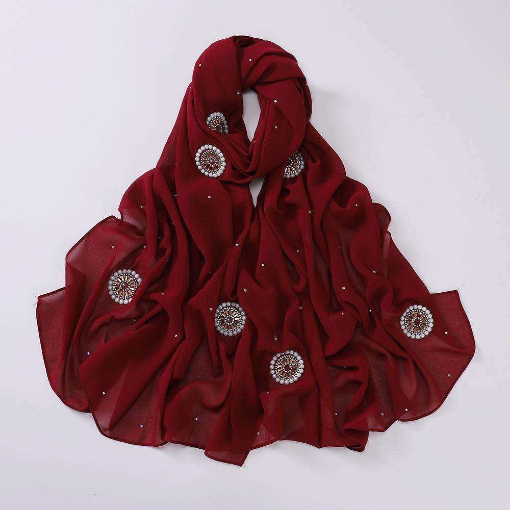 LUMAYA LM1126 Pearl Chiffon Baotou Scarf