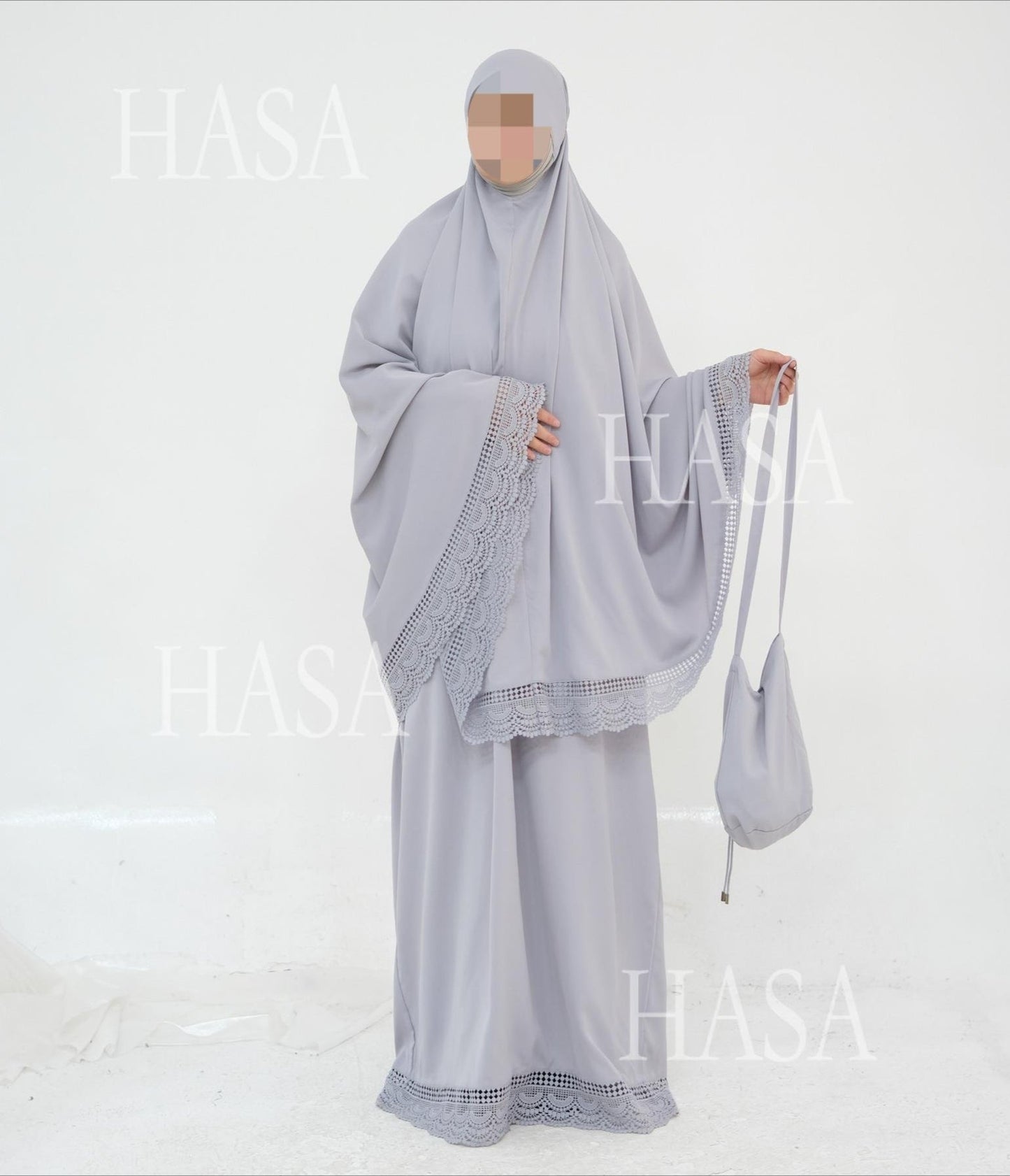 LM6615 Lace Prayer 4-Piece Set (Includes Prayer Mat and Storage Bag)