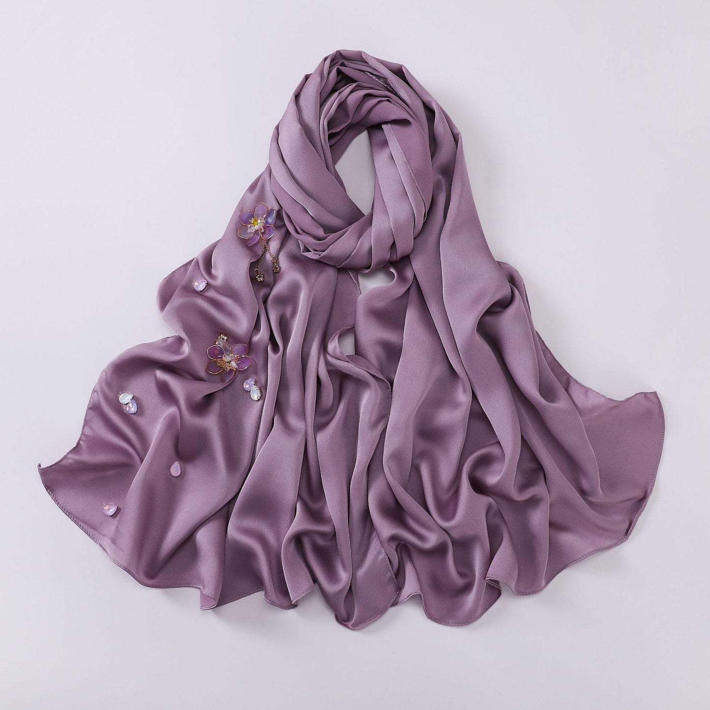 LUMAYA LM1115 Chiffon LMndsewn Flower Headband Hijab