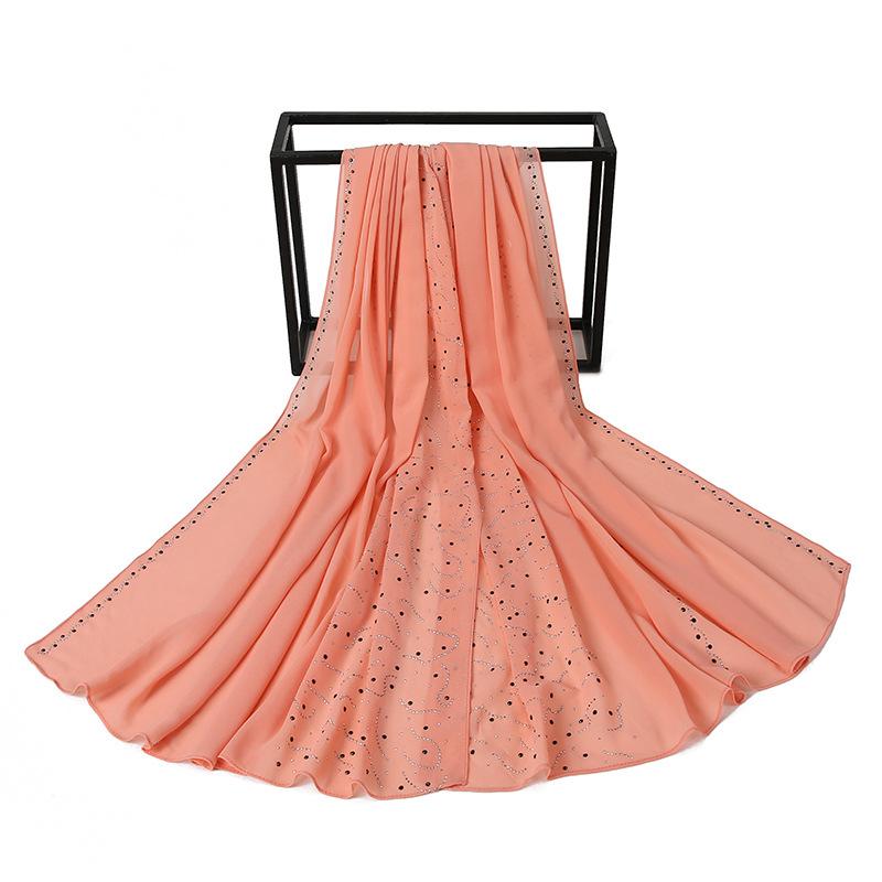 LUMAYA LM1127 Pearl Chiffon Rhinestone Headscarf