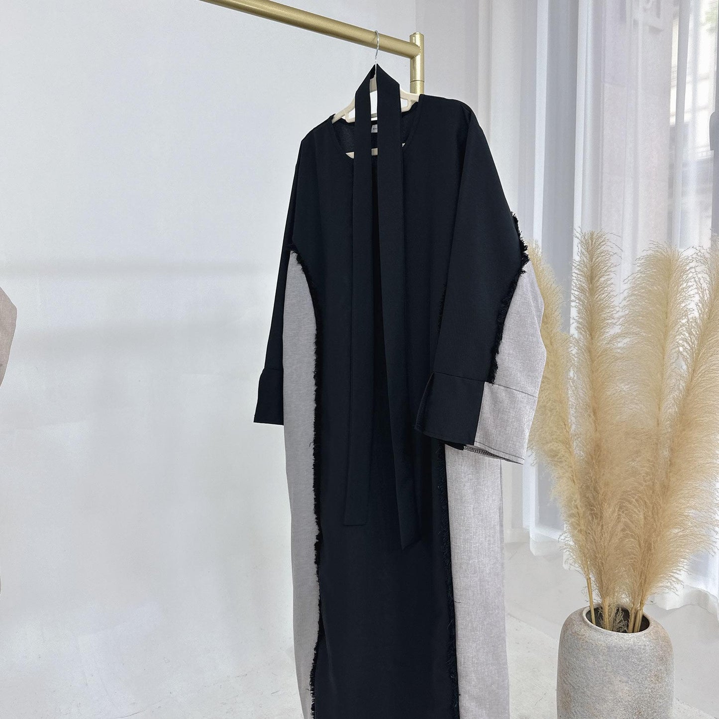 LM5606 Stylish Patchwork Robe - Cardigan and Dress Style