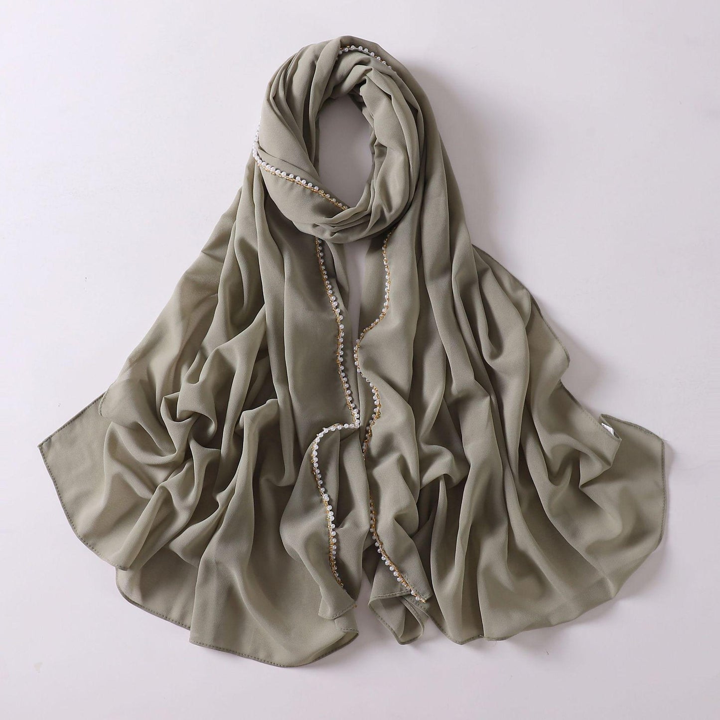 LUMAYA LM1116 Pearl Chiffon Headband Hijab