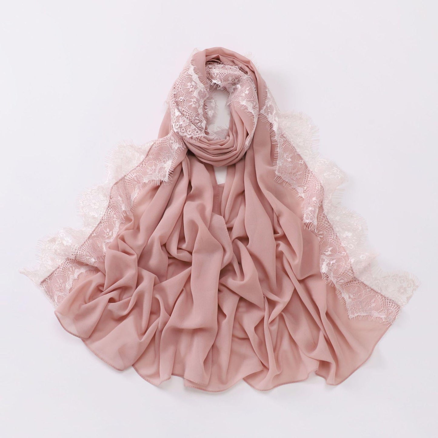 LUMAYA LM1119 Chiffon Lace Edge Headband Hijab