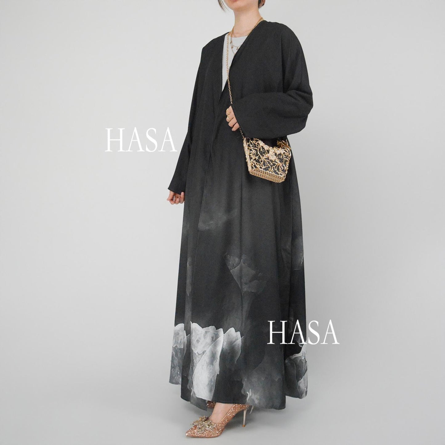 LUMAYA6324 Artistic Ombré BrusLUMAYAtroke Summer Kimono Abaya