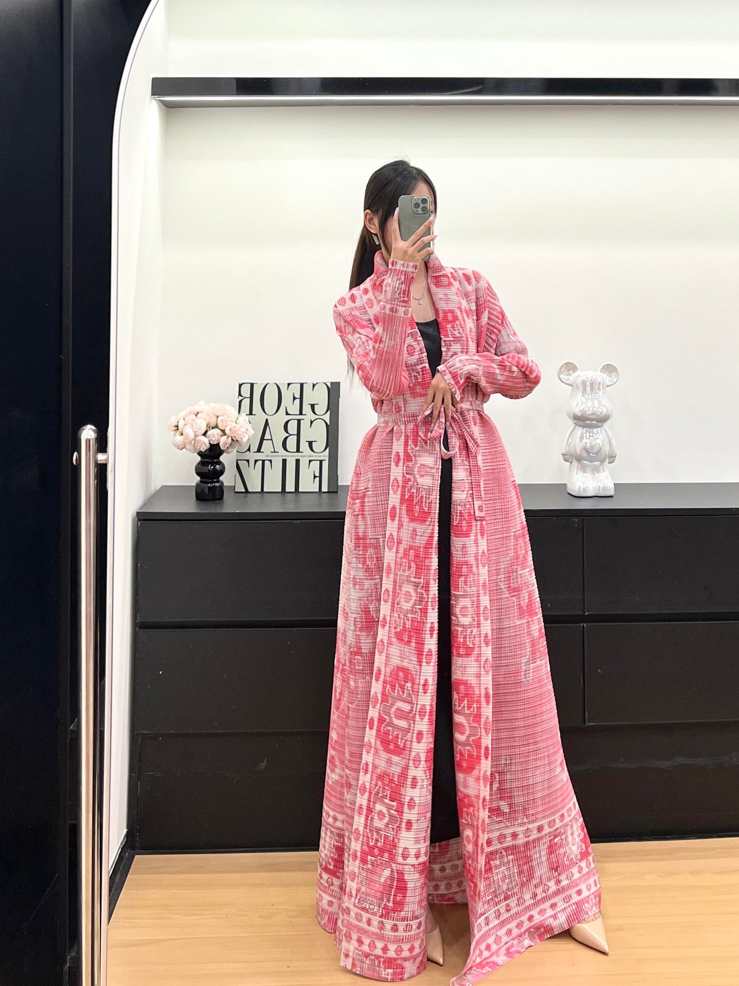 LUMAYA6711 Ethereal Pink , Elevated Abaya Style with Artistic Prints