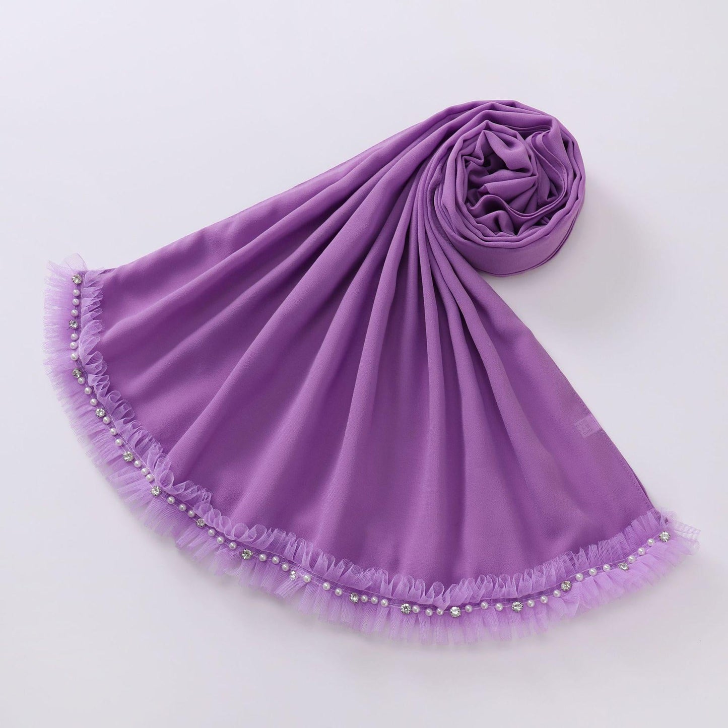 LUMAYA LM1118 Pearl Chiffon Lace Headscarf