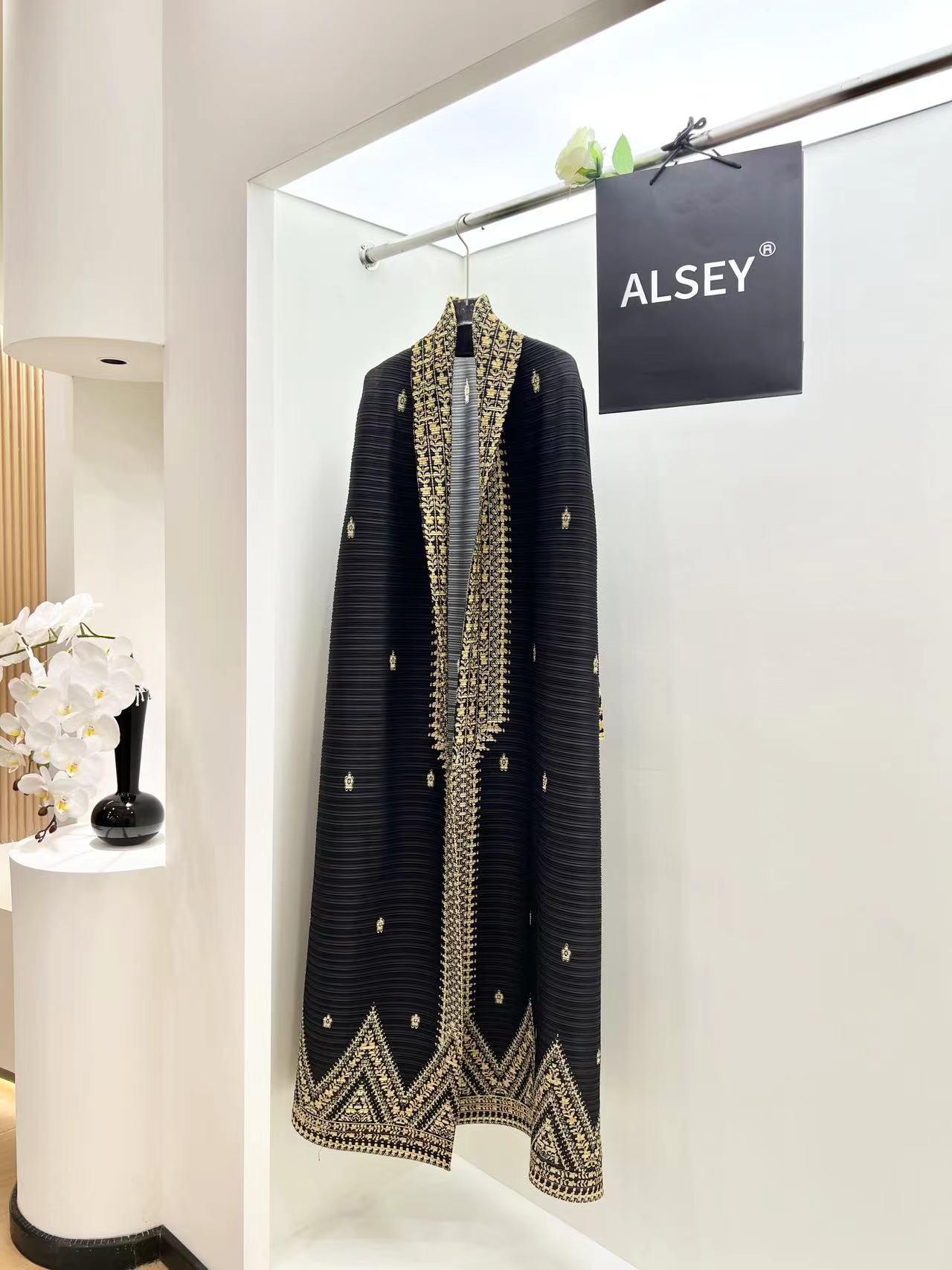 LUMAYA6709 Golden Dynasty , Black Abaya with Intricate Gold Embroidery
