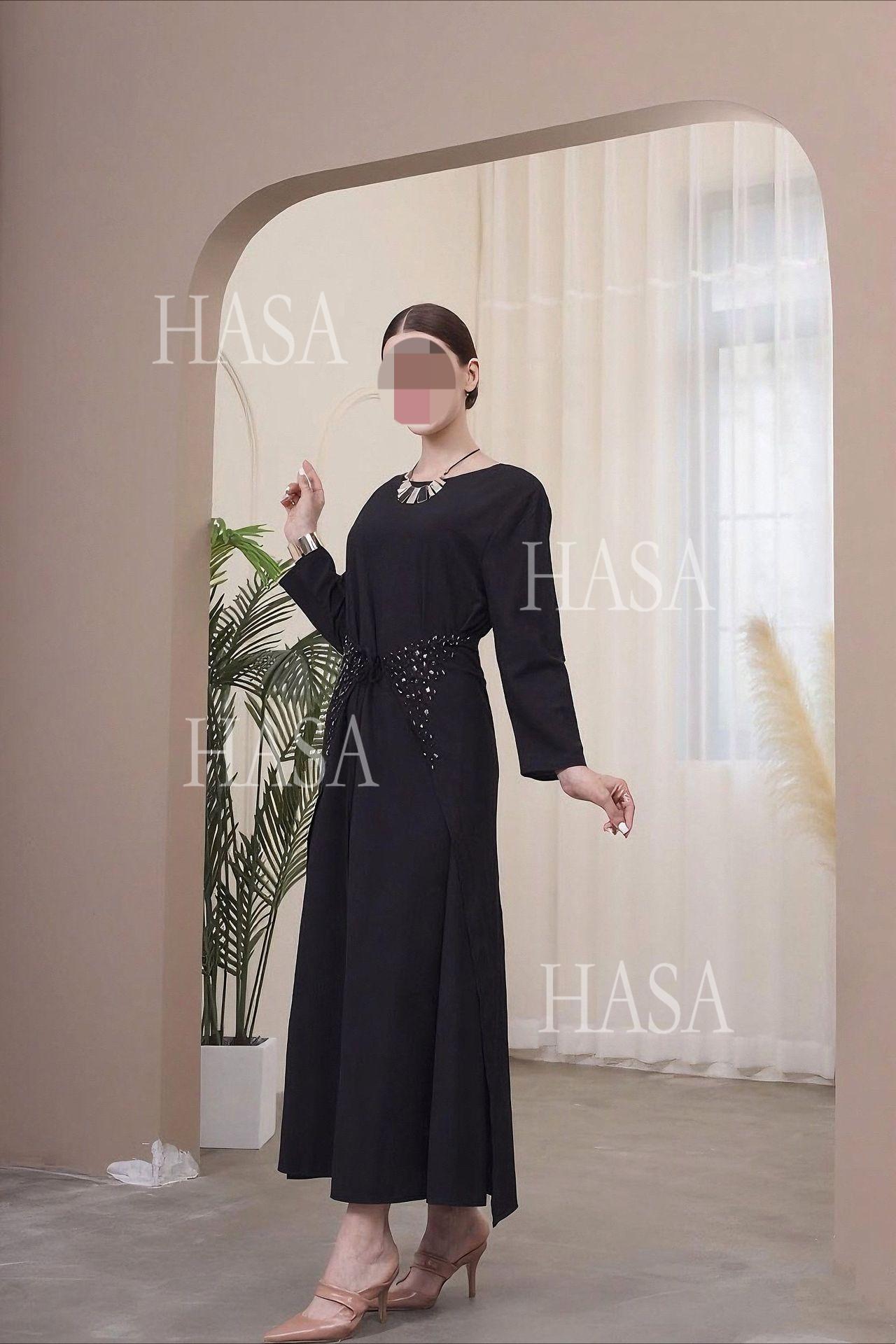 LM6578 Women's Solid Color Three-piece Robe Set (long Skirt + Skirt + Cardigan Jacket)