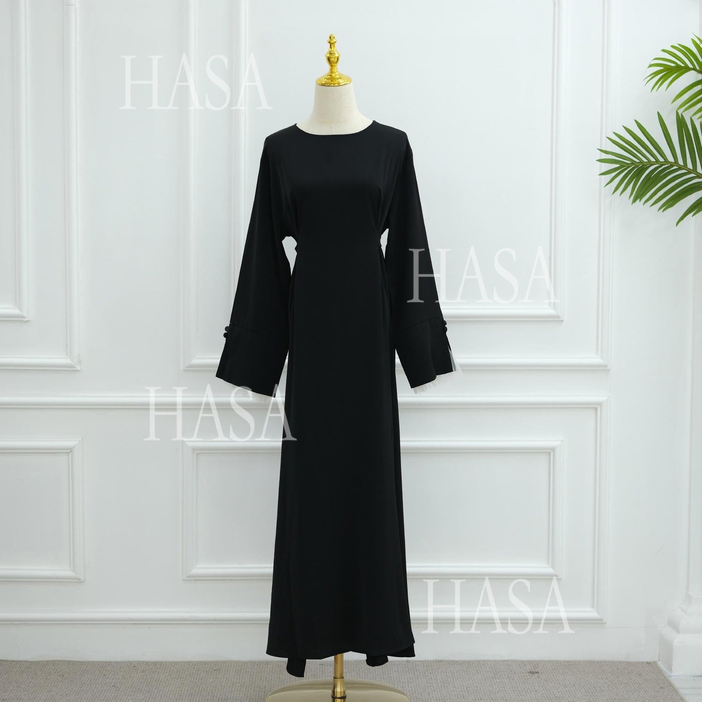 LUMAYASA's series LUMAYA6507 Simple style spliced lace robe dress (headscarf not included)