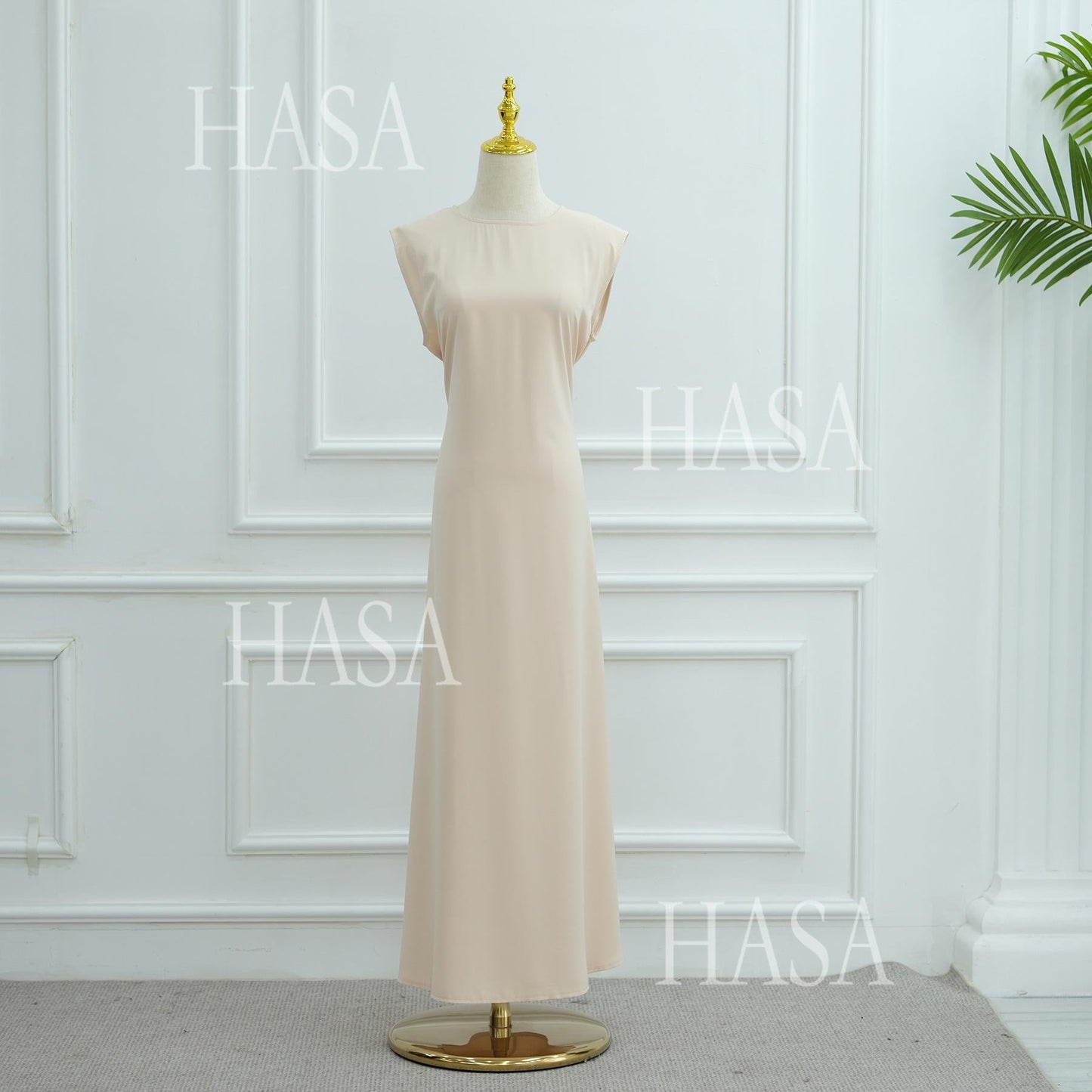 LUMAYA6470 Sleeveless Long Dress with Adjustable Back Lacing
