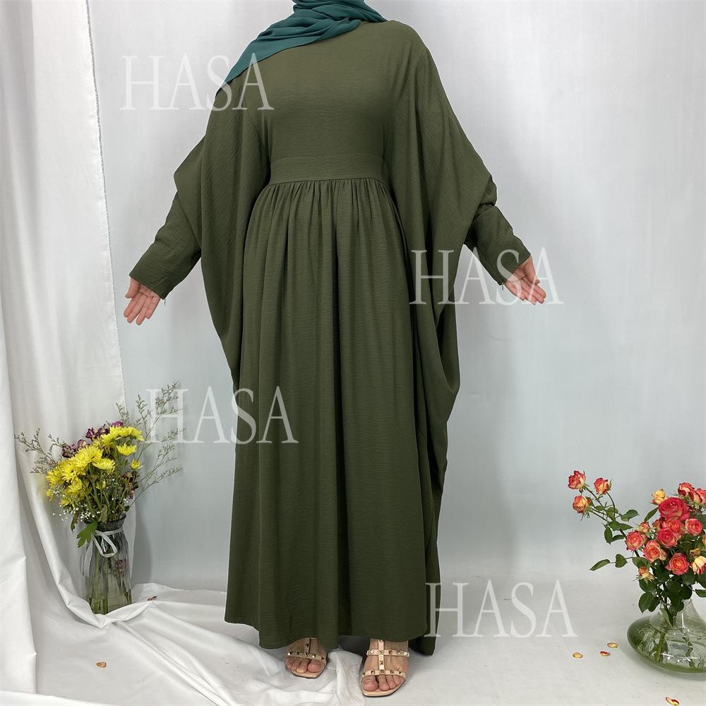 LM6586 Loose Turkish Pleated Dress, Fashionable Long Design