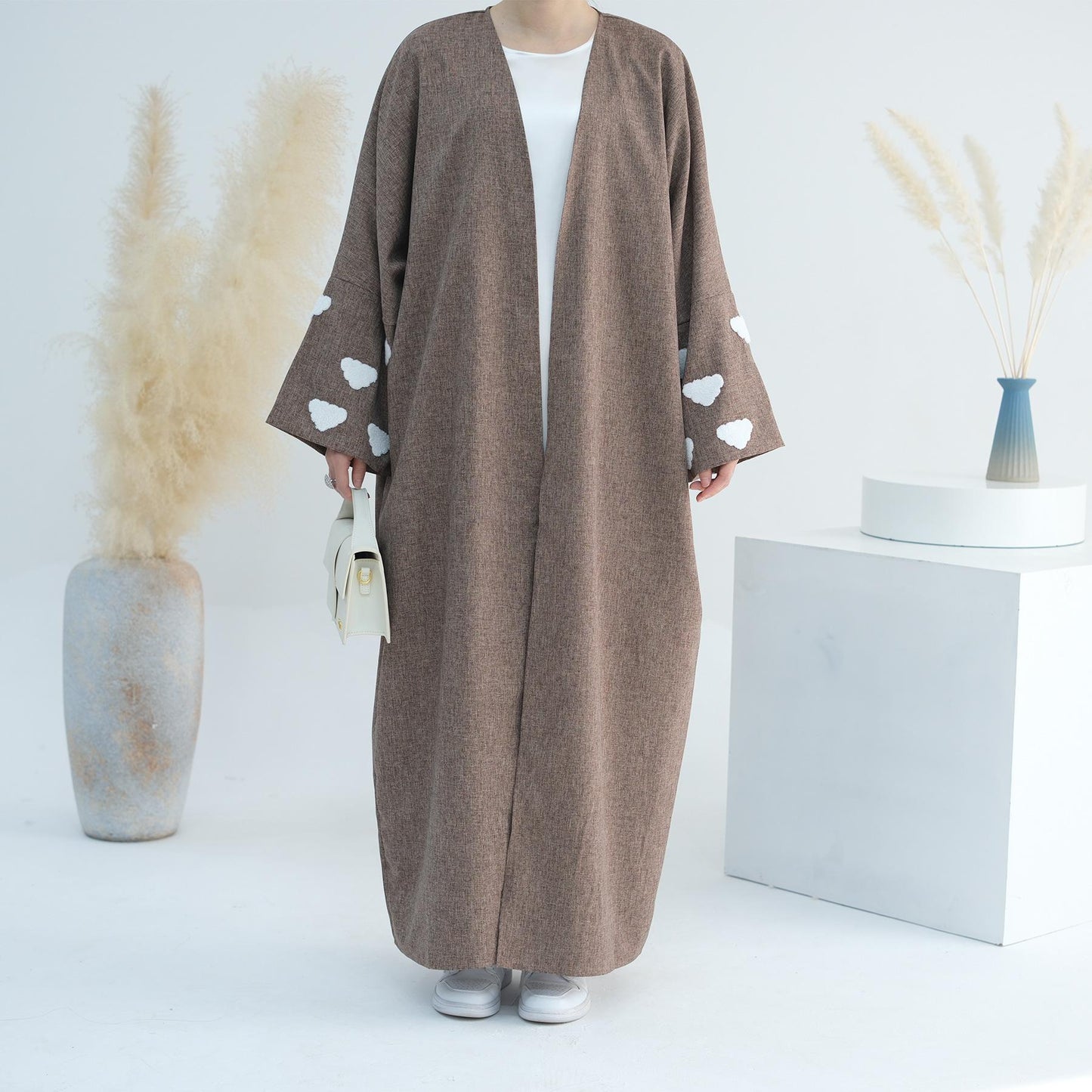LUMAYA LUMAYA0992 Cloud Embroidered Elegant Cardigan Robe
