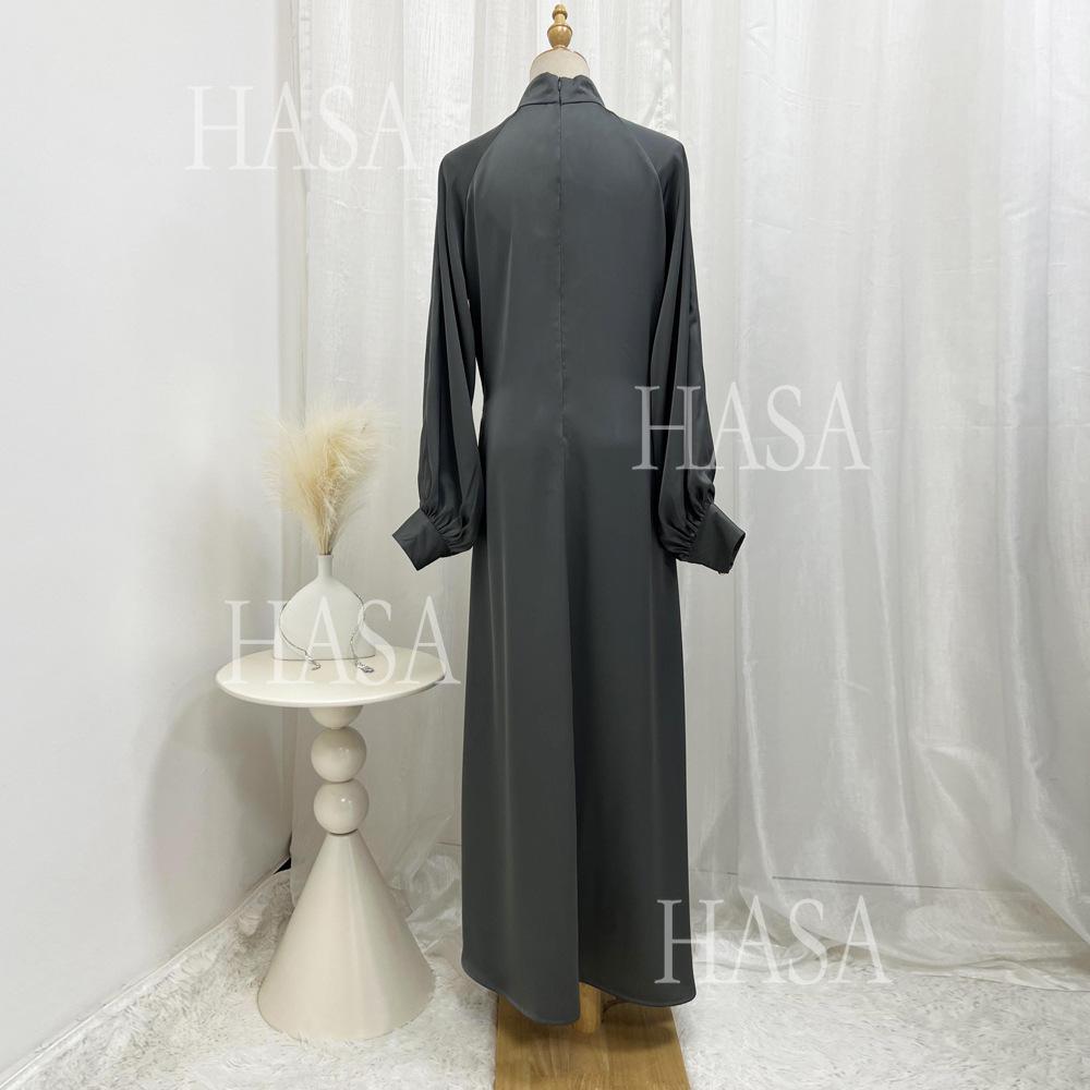 LUMAYA5859 High-end Silk Satin Robe (headscarf Not Included), Elegant Design Exudes Luxurious Texture