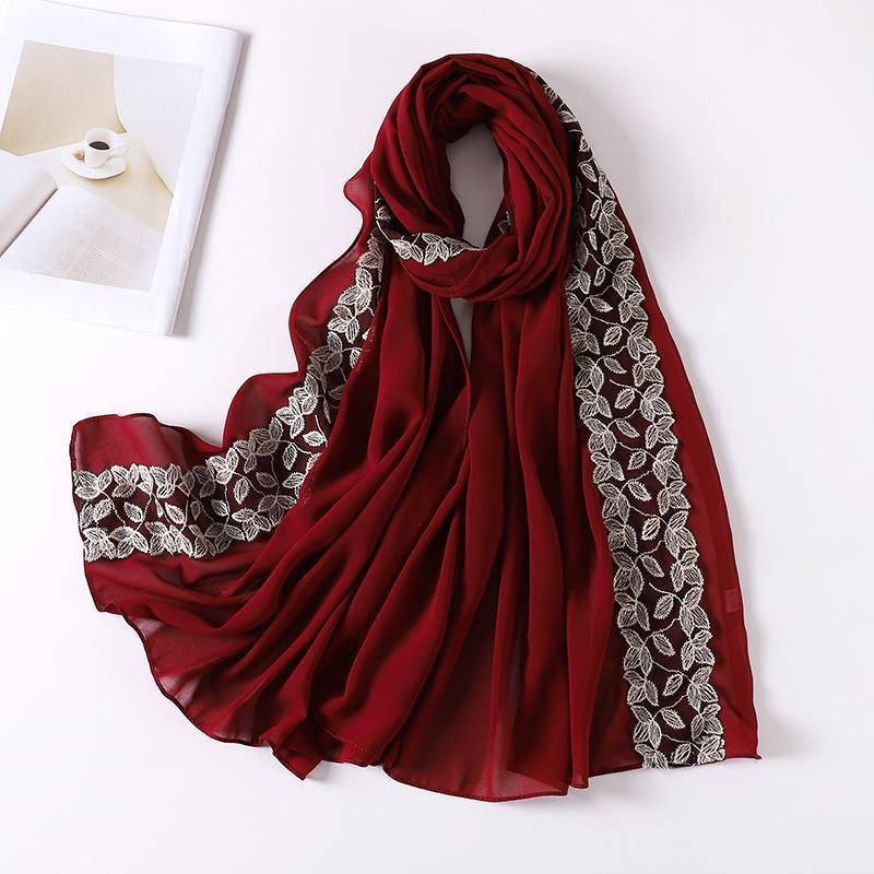 LUMAYA LM1130 Pearl Chiffon Lace Headscarf