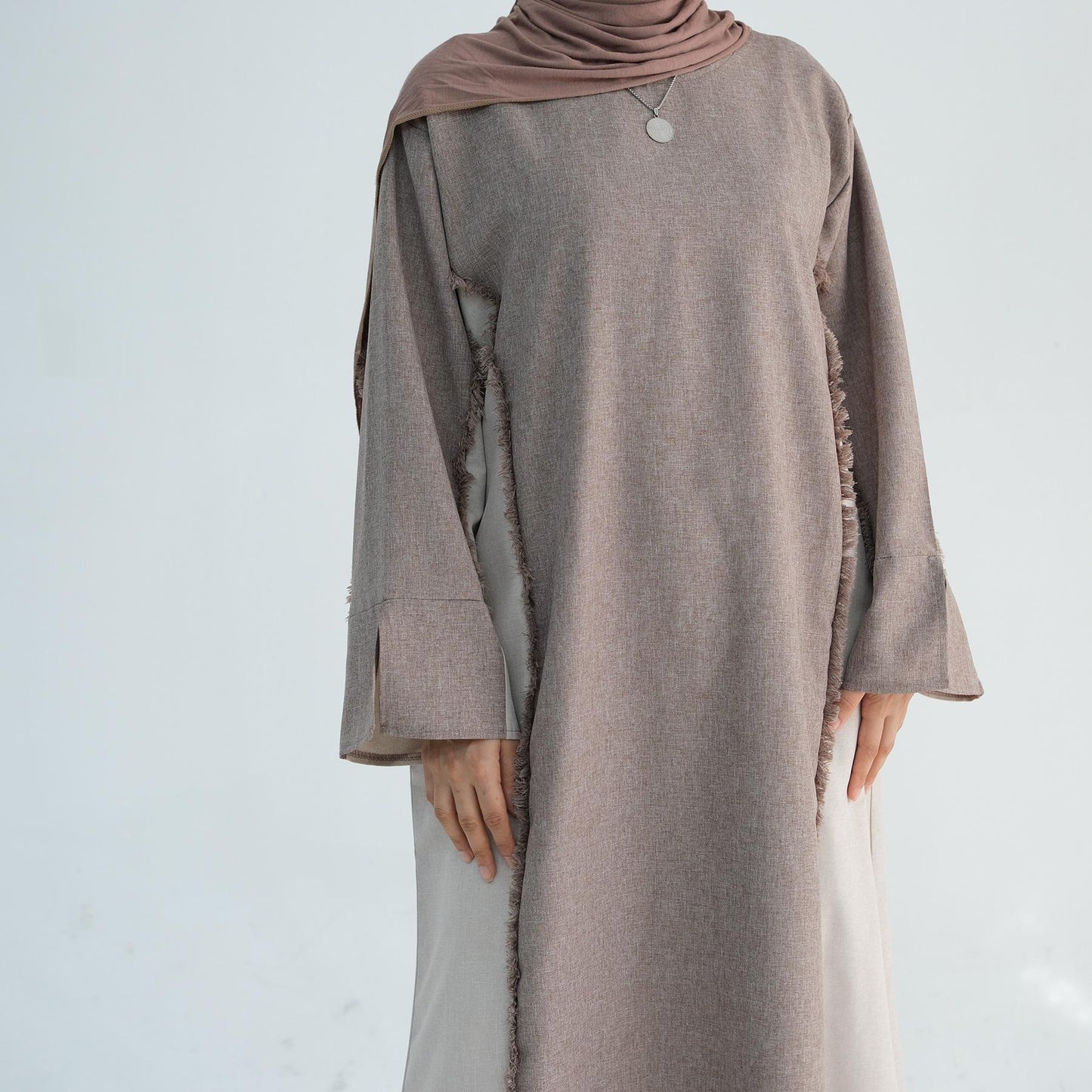 LUMAYA5508 Elegant patchwork robe - lightweight and comfortable, showing fashion taste plain casual dress