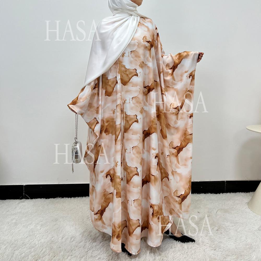 LUMAYA6502 Loose-fitting Printed Robe (headscarf Not Included)
