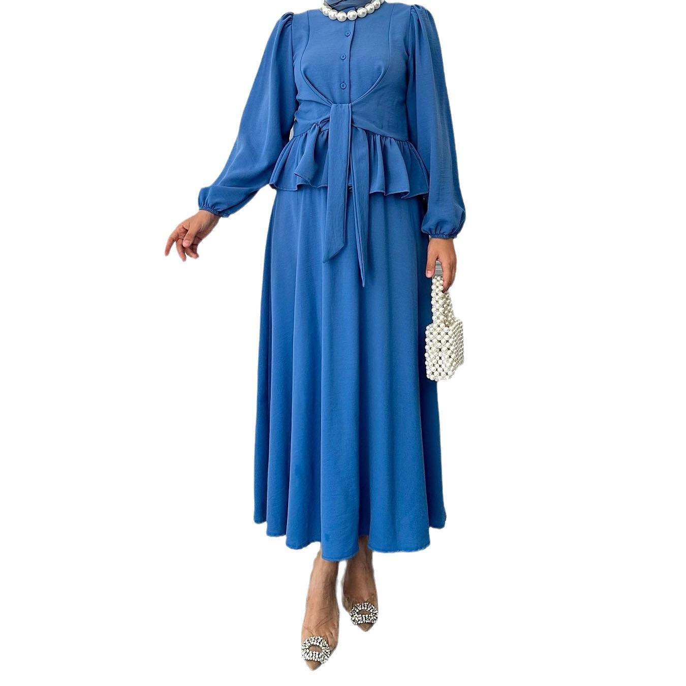 LUMAYA LUMAYA0825 2pcs Set Long Sleeve Shirt with Dress