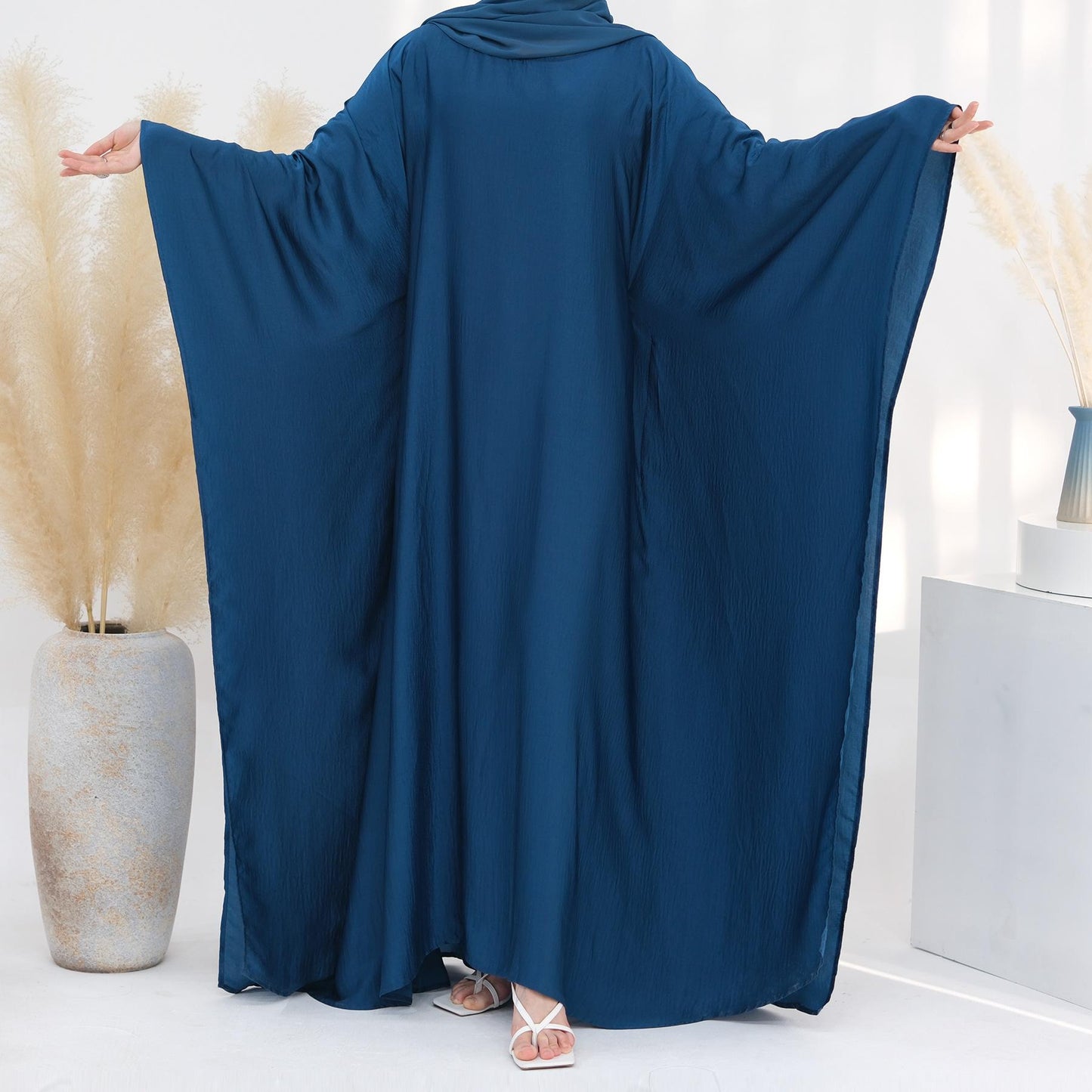 LUMAYA LM1174 Waist Raging Bat Sleeves Dress Crepe Kaftan