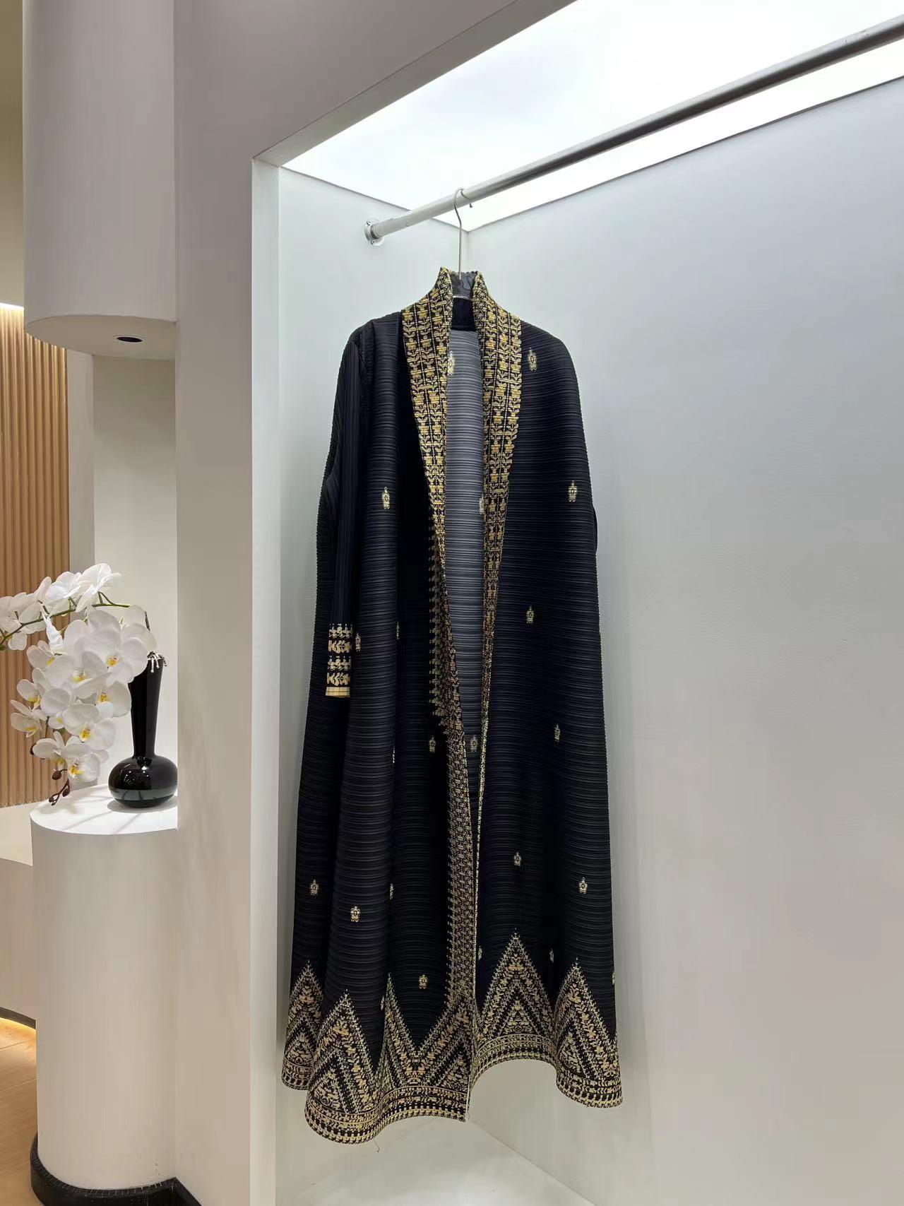 LUMAYA6709 Golden Dynasty , Black Abaya with Intricate Gold Embroidery