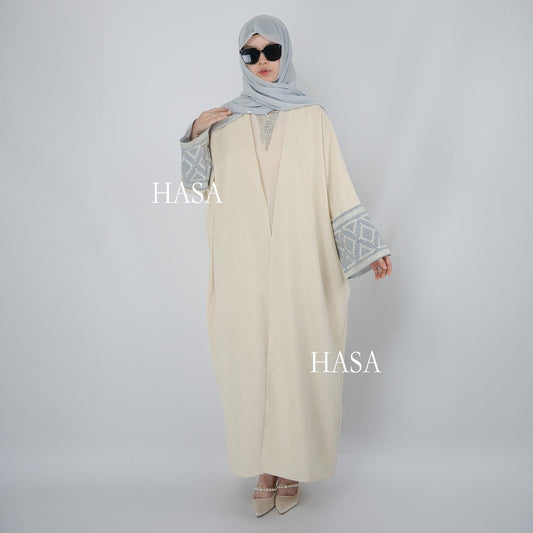 HS1444 Chic Embroidered Cardigan Robe: Elevate Your Style with Fashionable Elegance Party Abaya