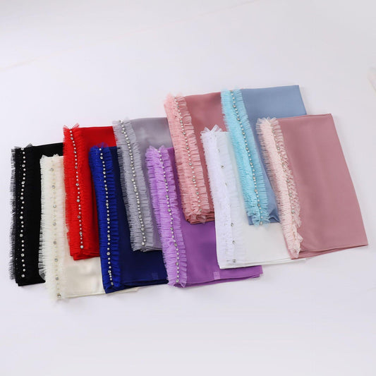LUMAYA LM1118 Pearl Chiffon Lace Headscarf