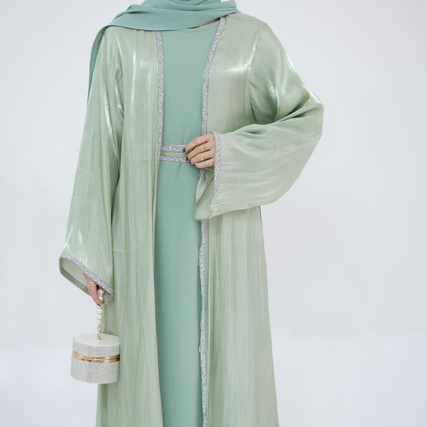 LUMAYA LM1185 3pcs Set Cardigan+Inner Dress+Hijab