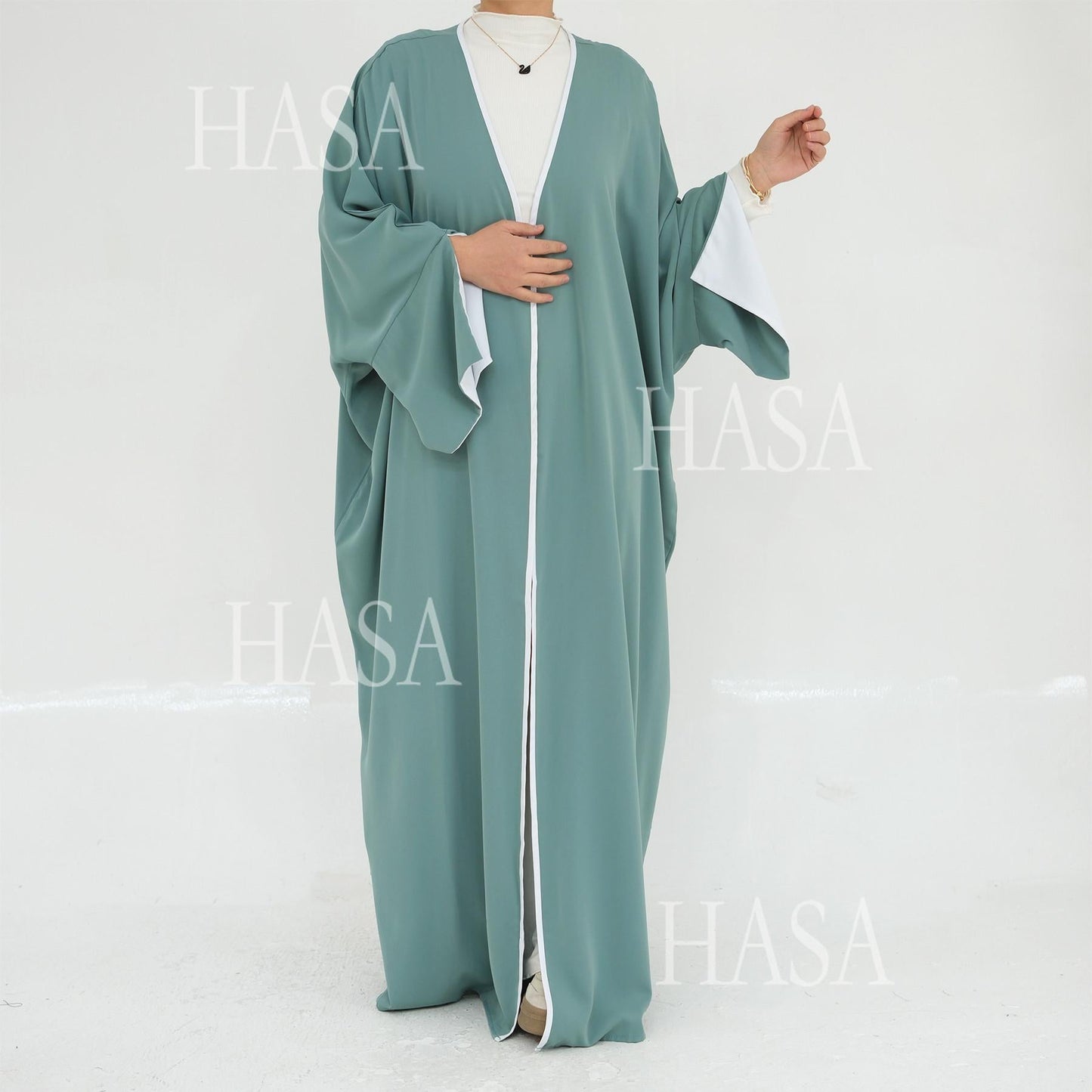 LUMAYA5877 The Loose-fitting Robe LUMAYAs A Lightweight Silhouette TLUMAYAt Is Perfect for Any Occasion open abaya outfit