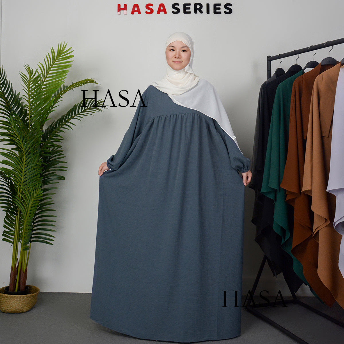 HAYA0429 Muslim OverSize Abaya with special Bubble sleeves for all body Shape