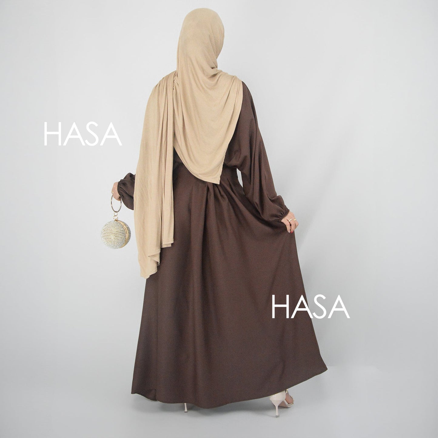 HASA's Series  HA1226 Delicate and Elegant Solid Colored Dress