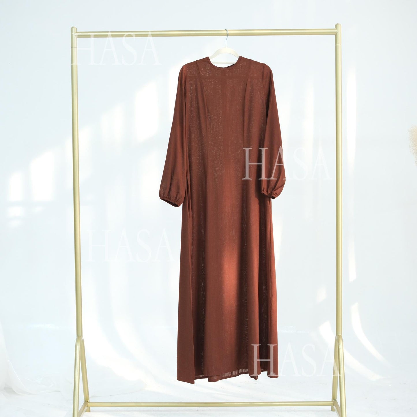 LMSA LM5868 Solid Color Swing Comfortable  Dress Robe Waist Cinching