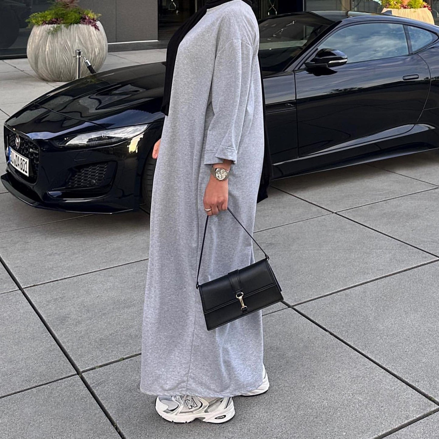 LUMAYA LUMAYA1089 Solid Color Hoodie Dress