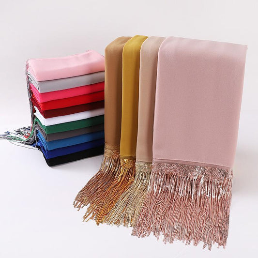 HAYA HA1139 Pearl Chiffon Scarf