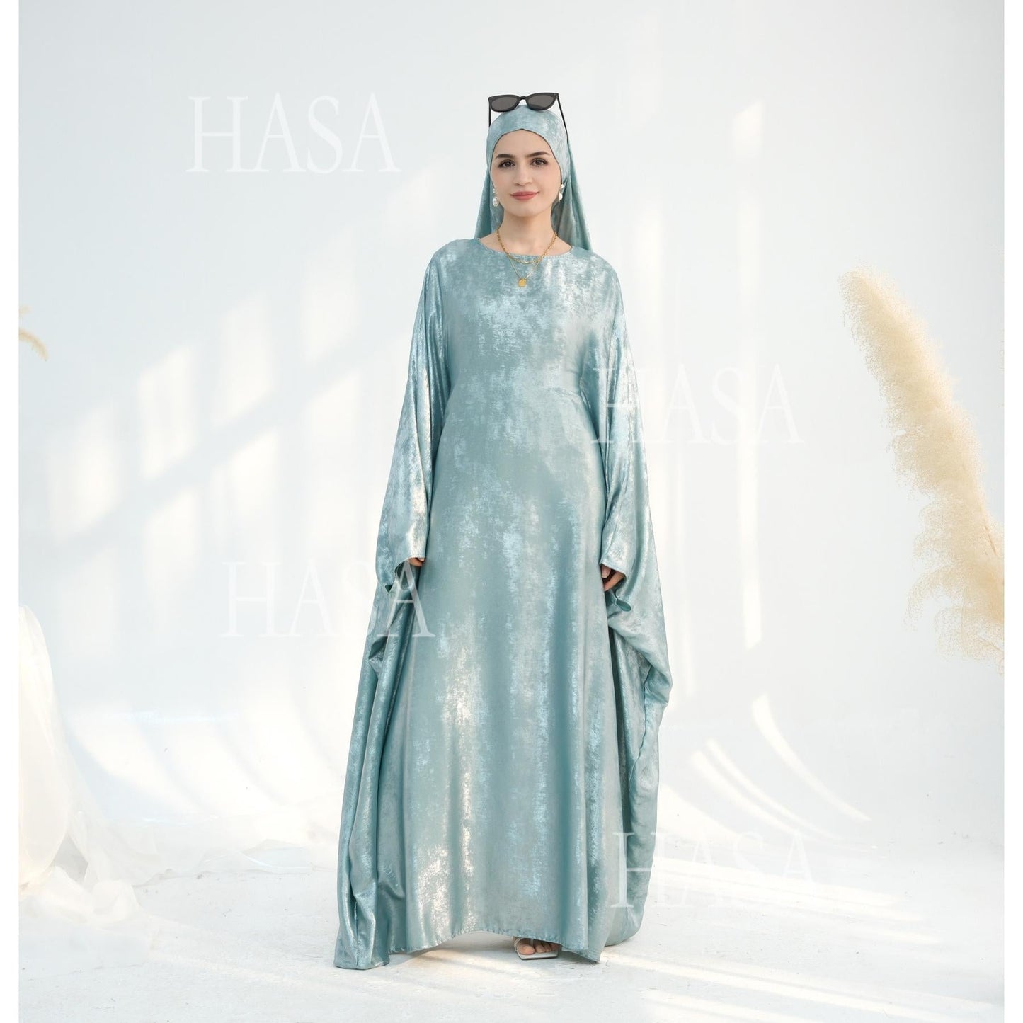 LUMAYA5879 Light-sensing Two-piece Dress | with Headscarf Design, The Overall Matching Is More Worry-free