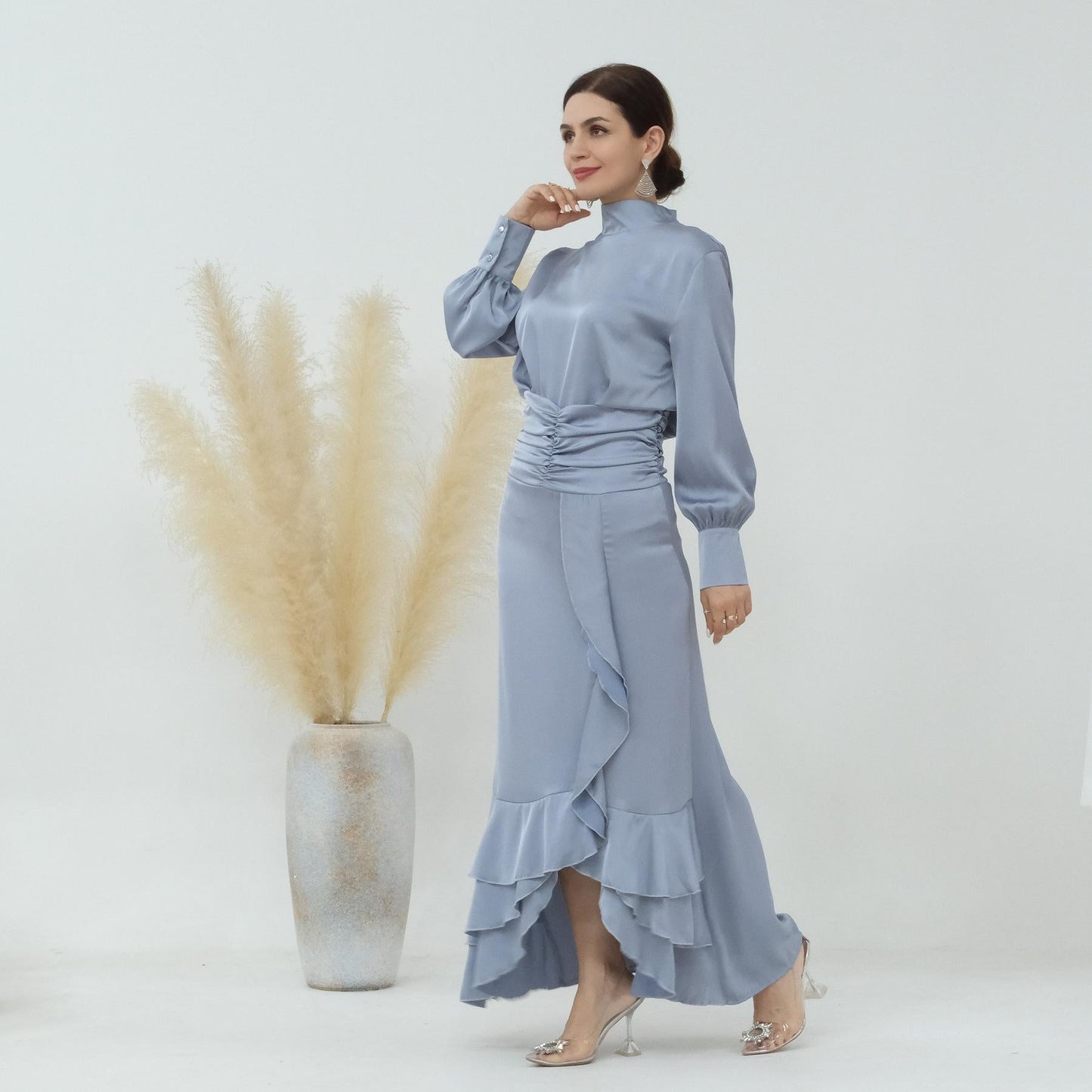 LUMAYA LUMAYA0718 Solid Colour High Neck Slimming Set
