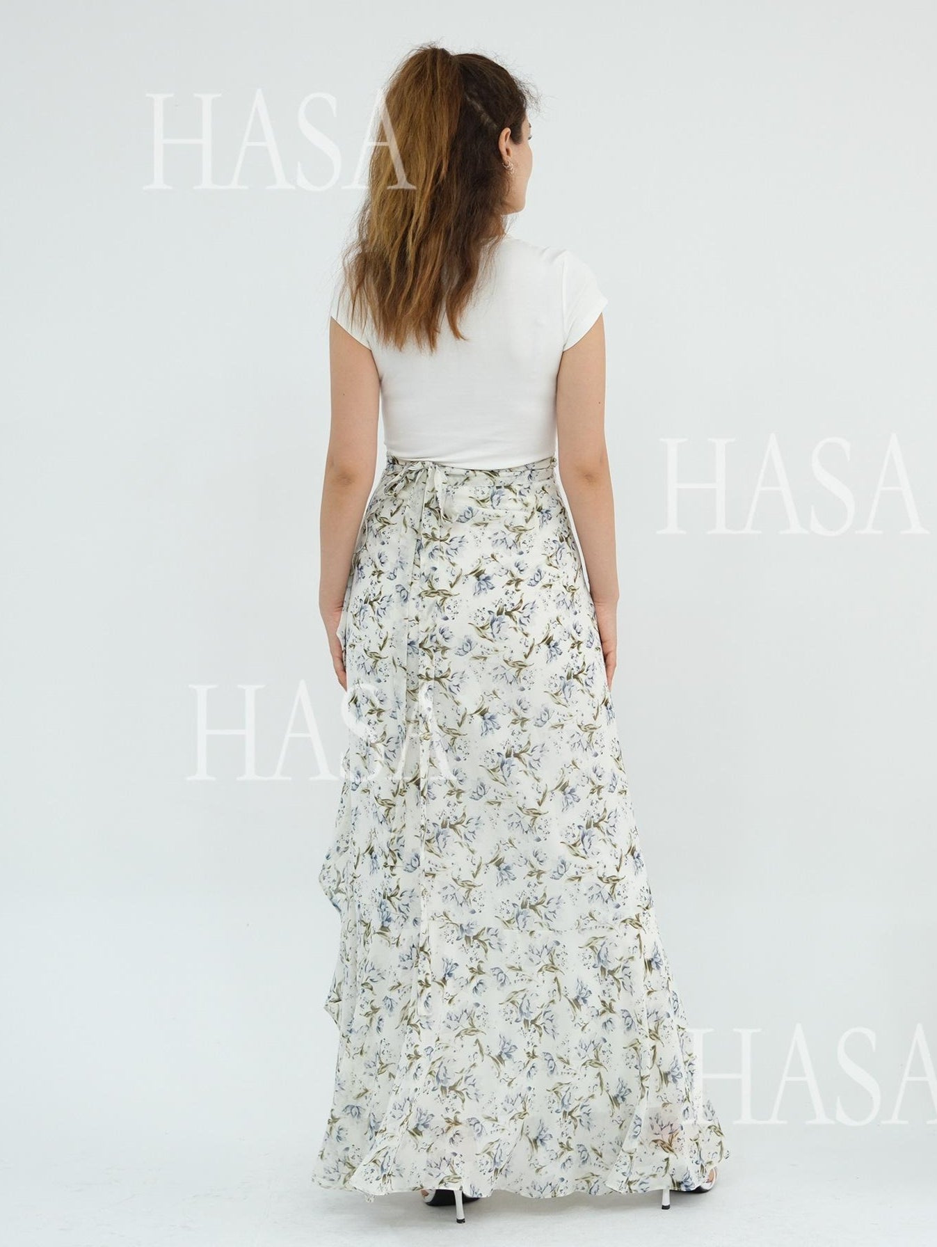 LM6580 Printed cardigan and skirt two-piece set