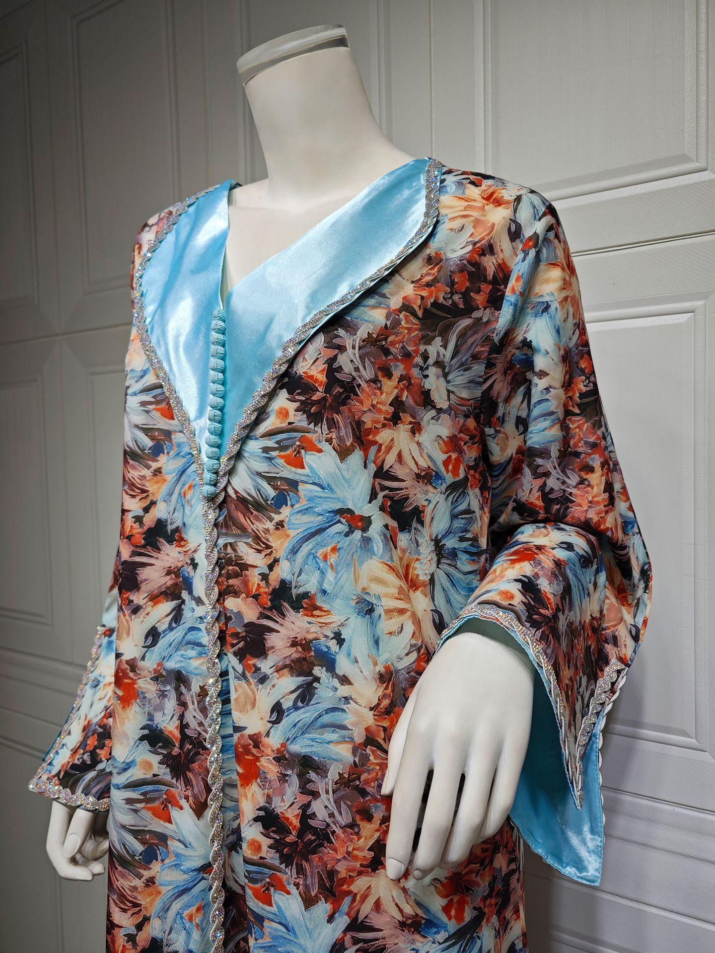 LUMAYA LUMAYA1070 Fashionable Printed Diamond Set Robe