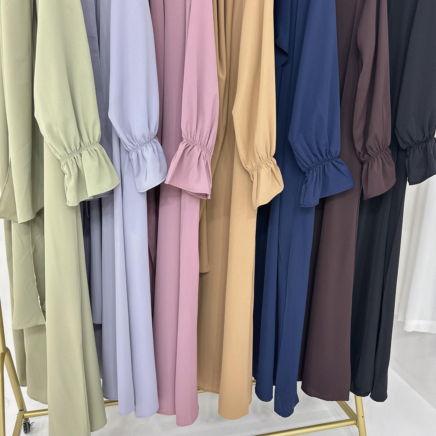 LUMAYA LM1173 Solid Color Hooded Abaya with Side Pocket