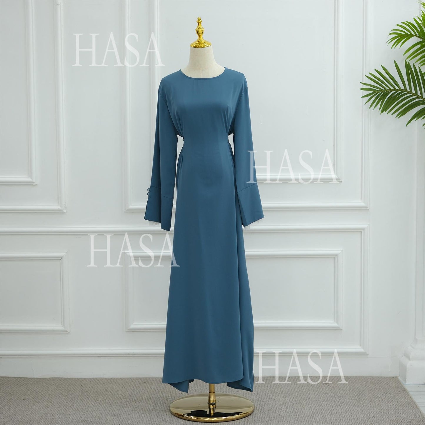 LUMAYASA's series LUMAYA6507 Simple style spliced lace robe dress (headscarf not included)