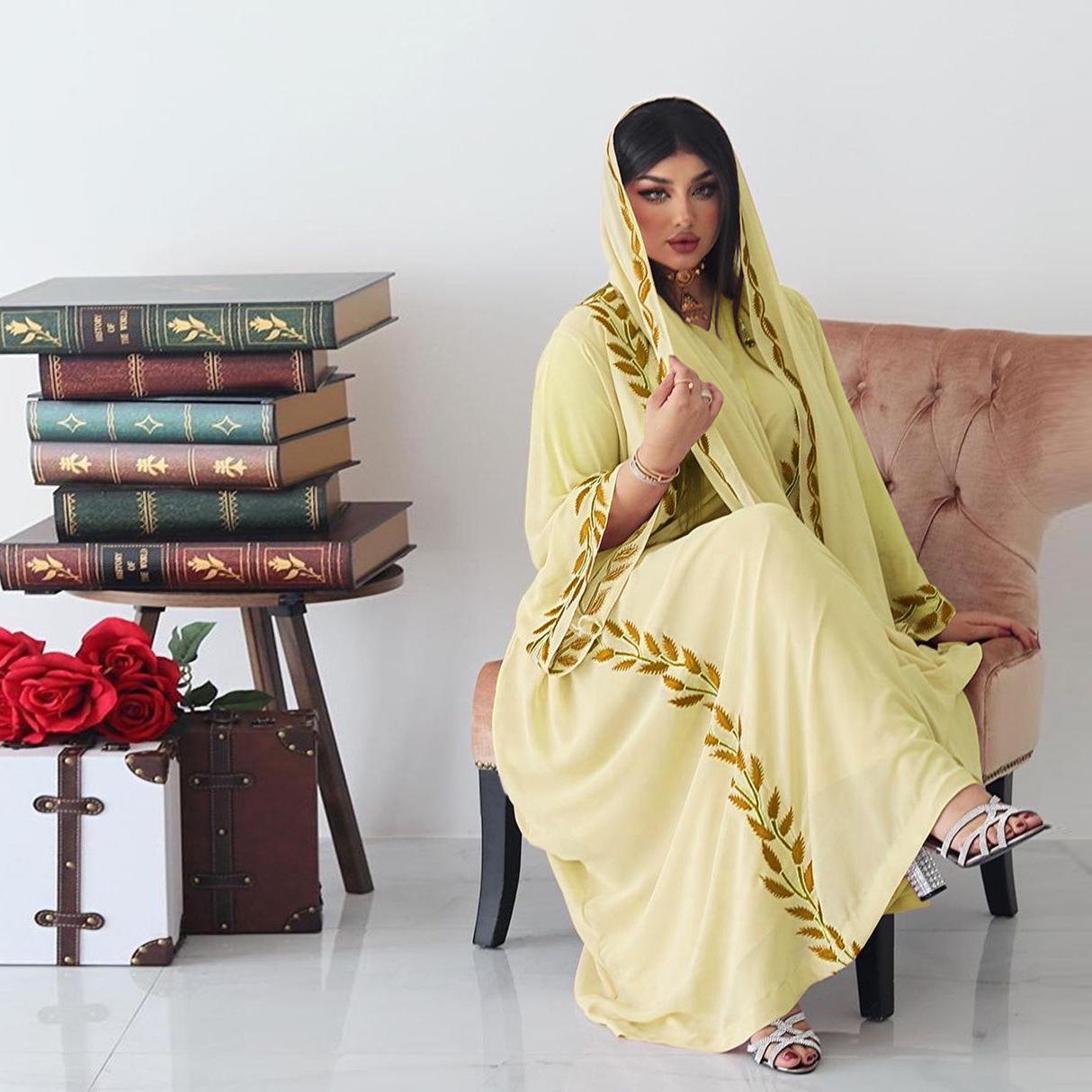 LUMAYA LUMAYA1050 2pcs Chiffon Long Muslim Dress with Hijab