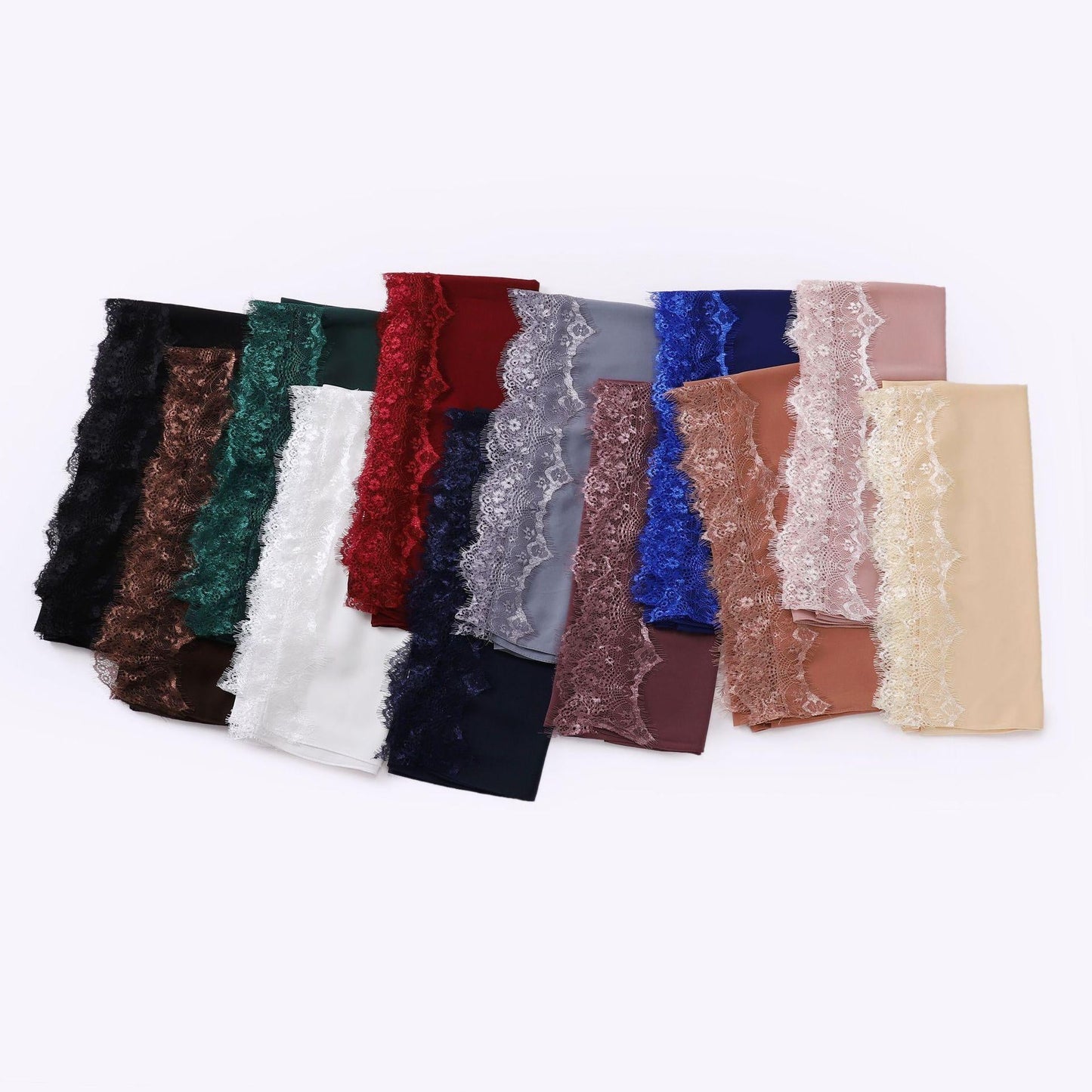 LUMAYA LM1119 Chiffon Lace Edge Headband Hijab