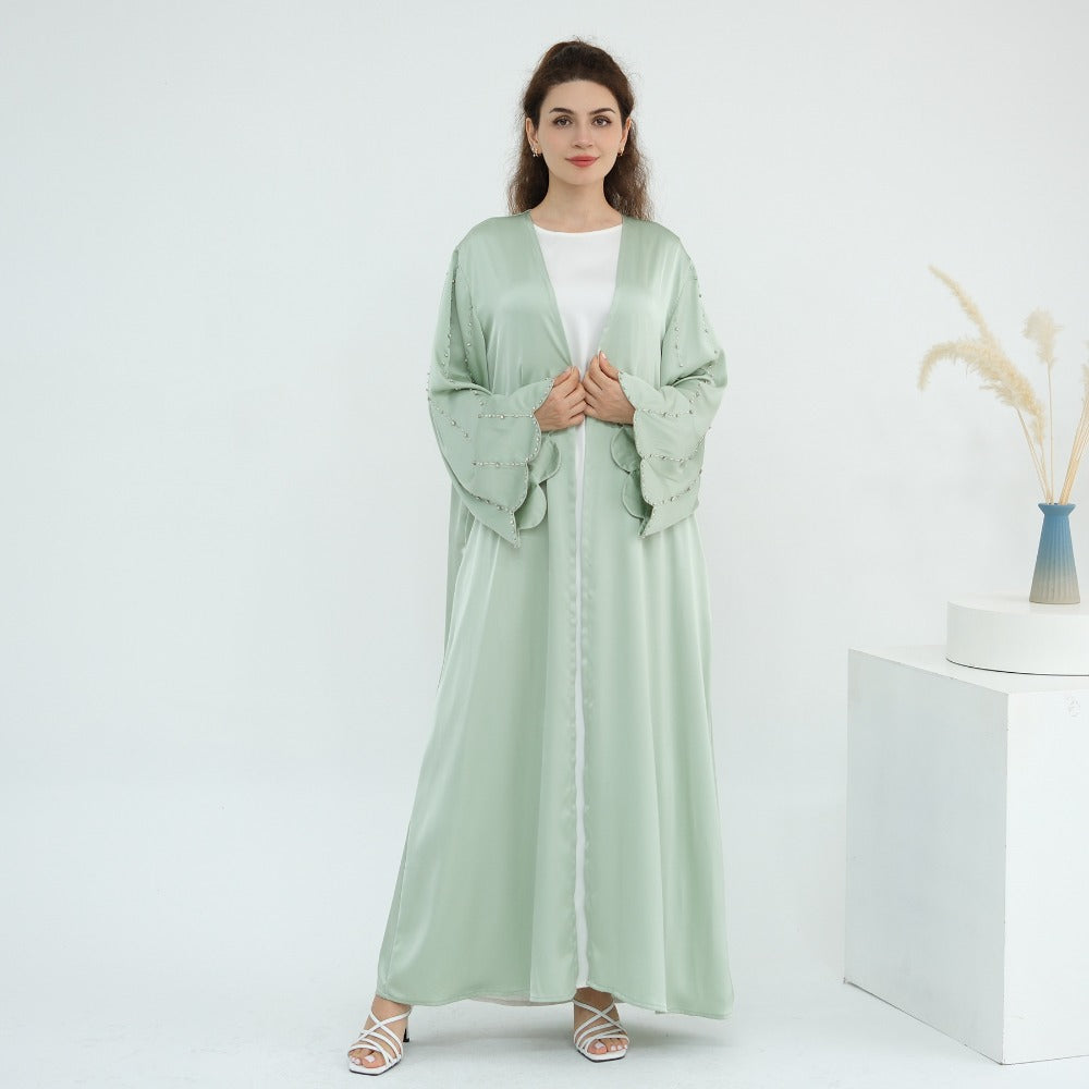 LM6602 Fully LMnd-beaded long cardigan jacket (headscarf not included)