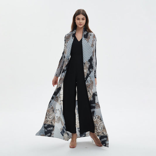 LUMAYA6713 Ethereal Blue , Elevated Abaya Style with Paisley Prints