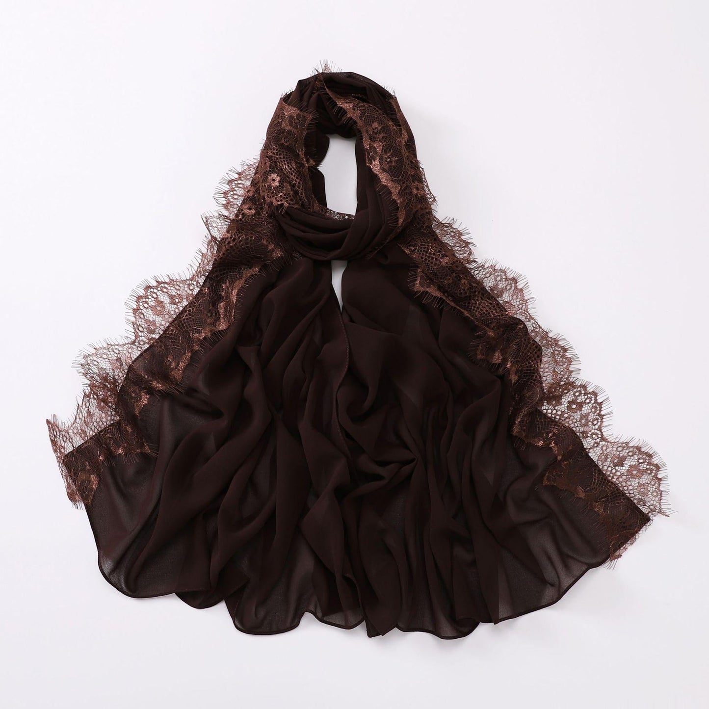 LUMAYA LM1119 Chiffon Lace Edge Headband Hijab