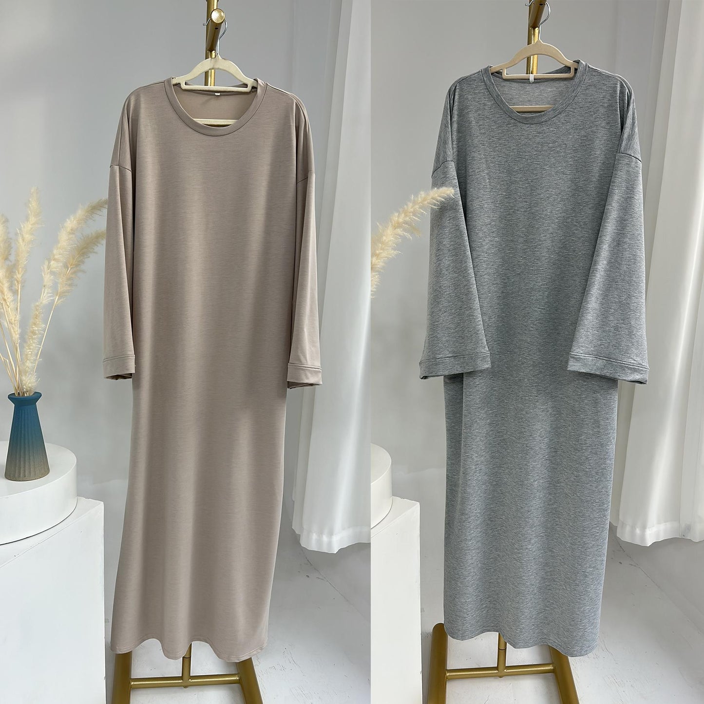 LUMAYA LUMAYA1089 Solid Color Hoodie Dress