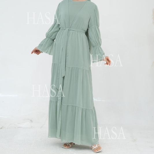 LUMAYA5881 Simple Two-piece Suit, A Dress Combination TLUMAYAt Combines Comfort and Elegance closed abayas