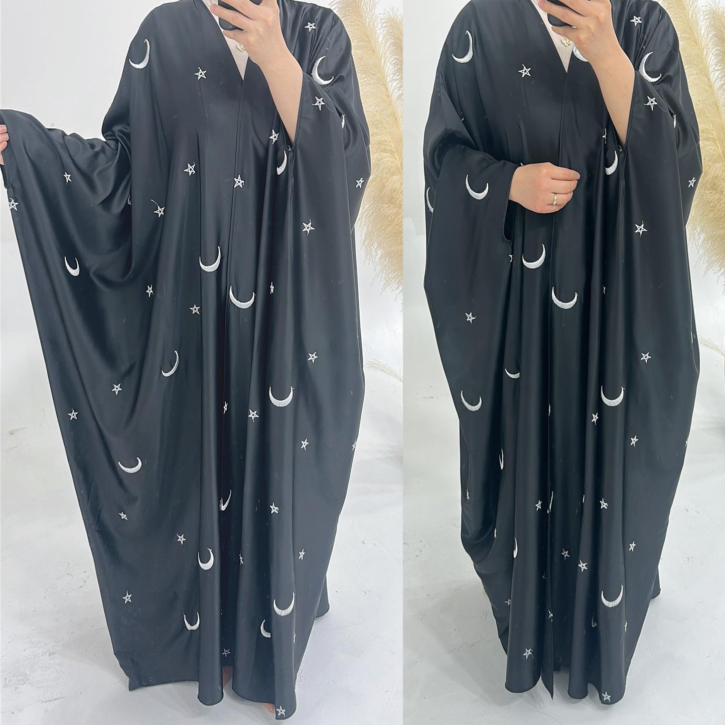 LUMAYA LM1171 Moon Embroidered Robe Kaftan Abaya