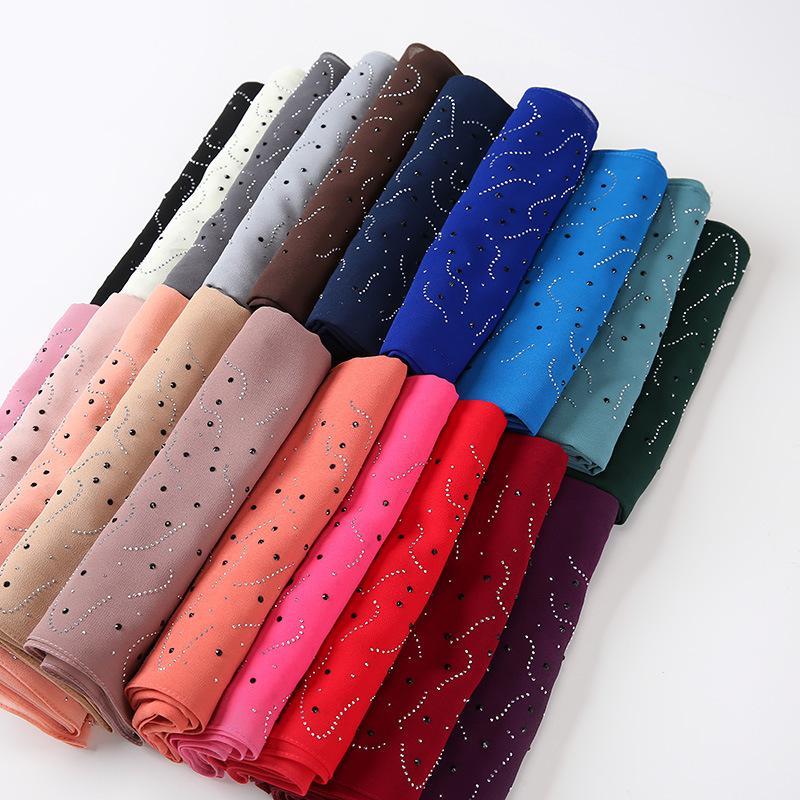 LUMAYA LM1127 Pearl Chiffon Rhinestone Headscarf