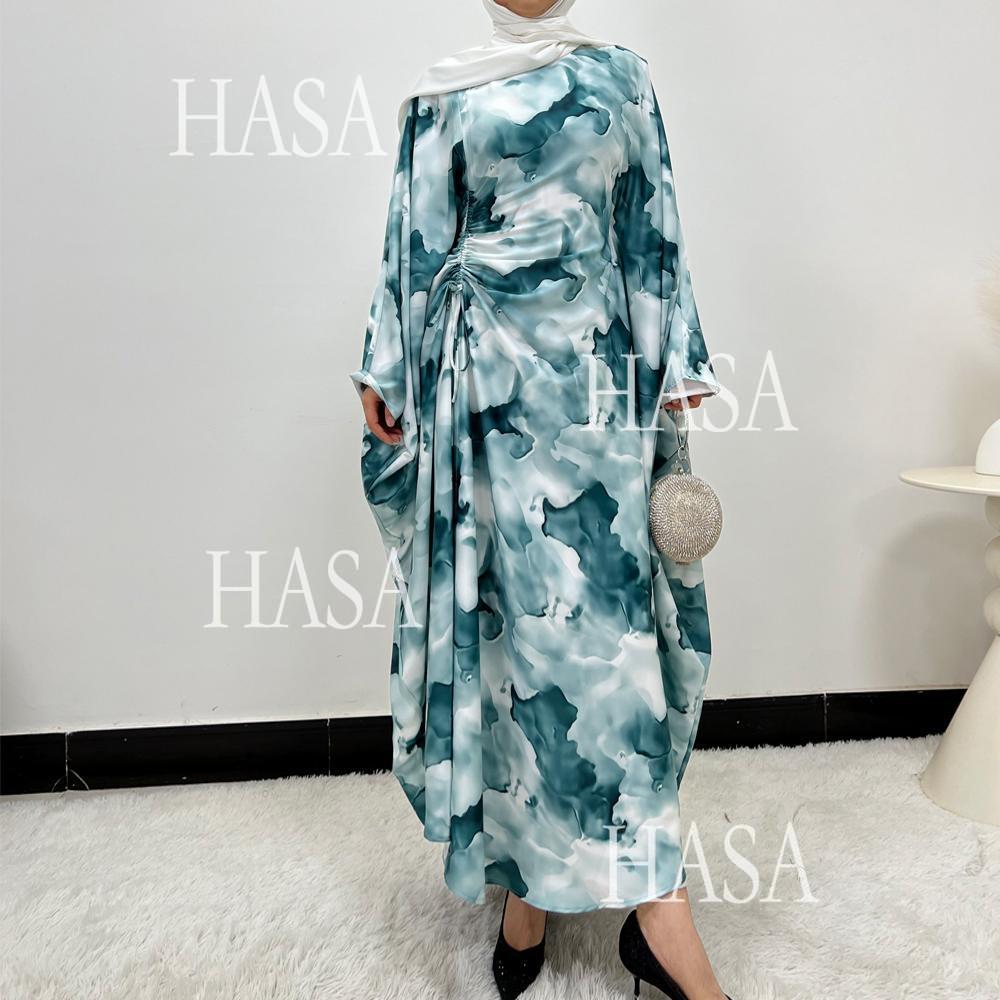 LUMAYA6502 Loose-fitting Printed Robe (headscarf Not Included)