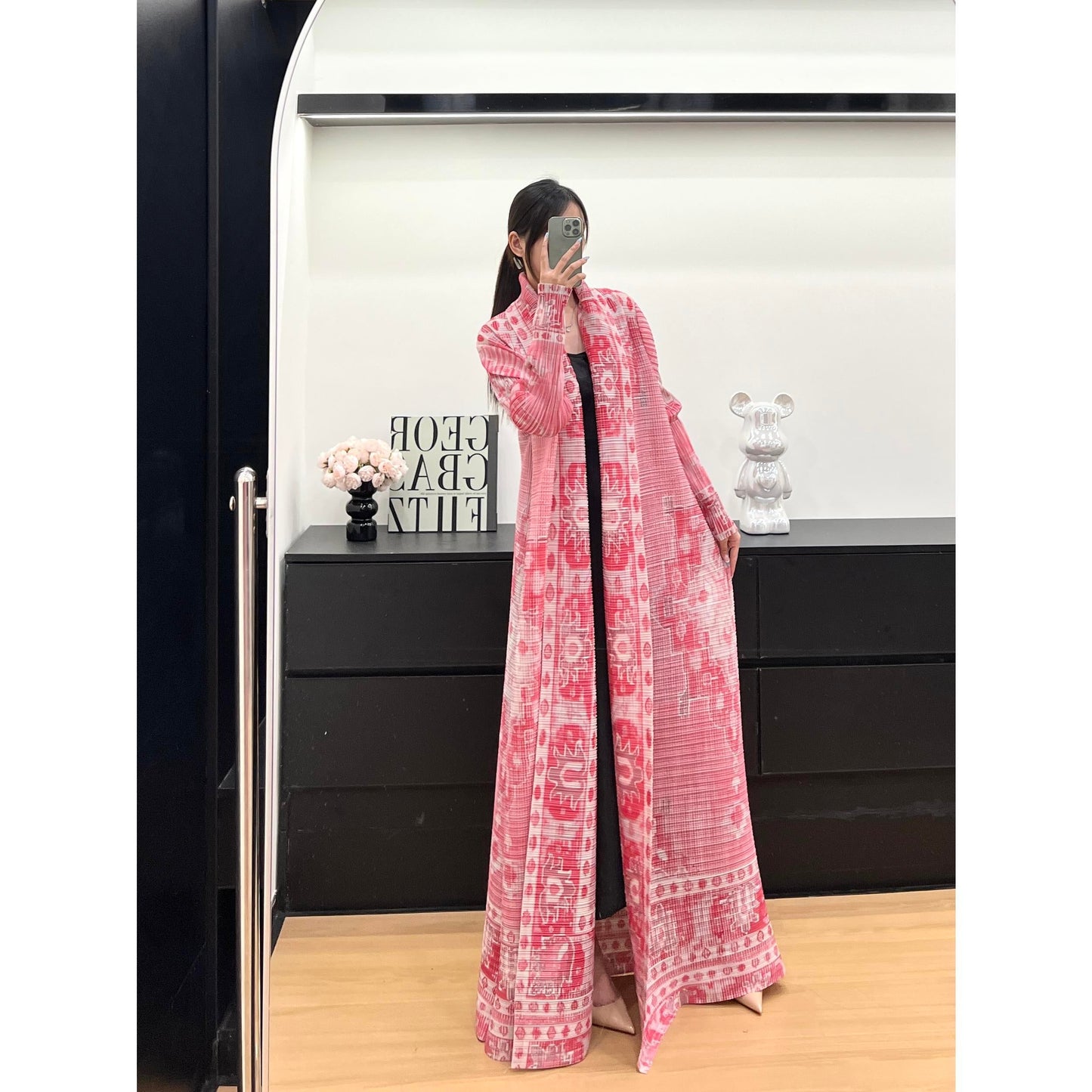 LUMAYA6711 Ethereal Pink , Elevated Abaya Style with Artistic Prints