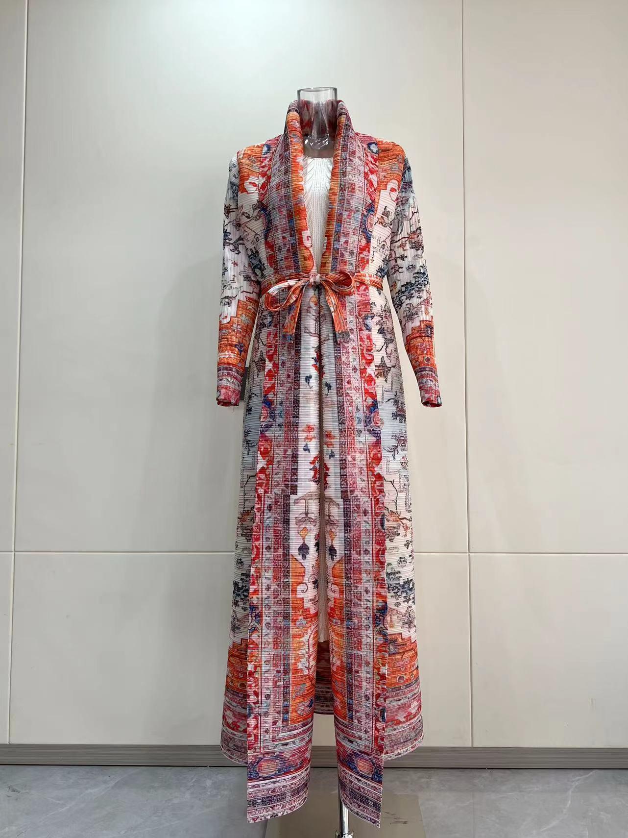 LUMAYA6730  Multicolor Printed Abaya with Traditional Motifs
